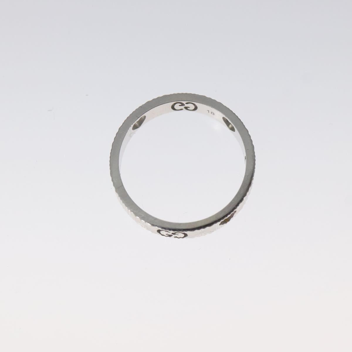 GUCCI Heart Ring K18 Silver Gold (750) 4.4g (18K) Silver Auth 117299SAM