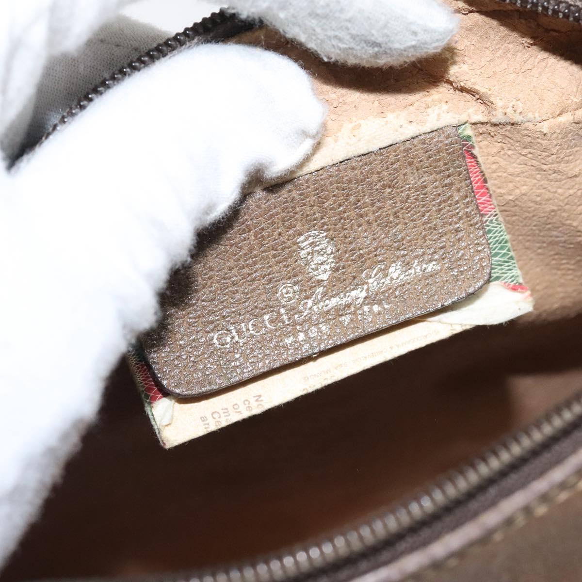 GUCCI GG Supreme Web Sherry Line Bag PVC Beige Red 119 02 004 Auth 117304