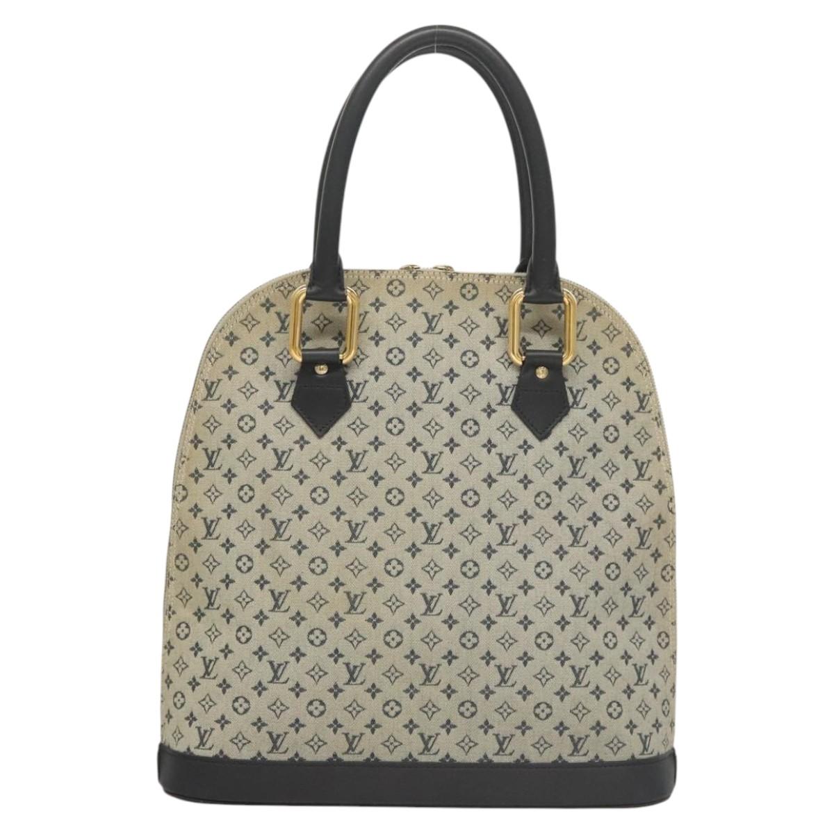 LOUIS VUITTON Monogram Mini Alma Haut Hand Bag Blue M92202 LV Auth 117318