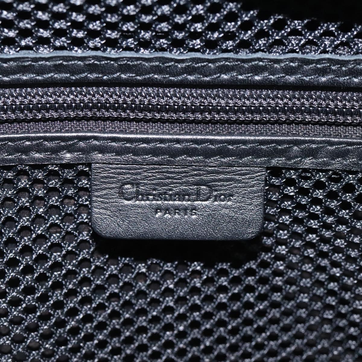 Christian Dior Trotter Canvas Hand Bag Black Silver Auth 117320M