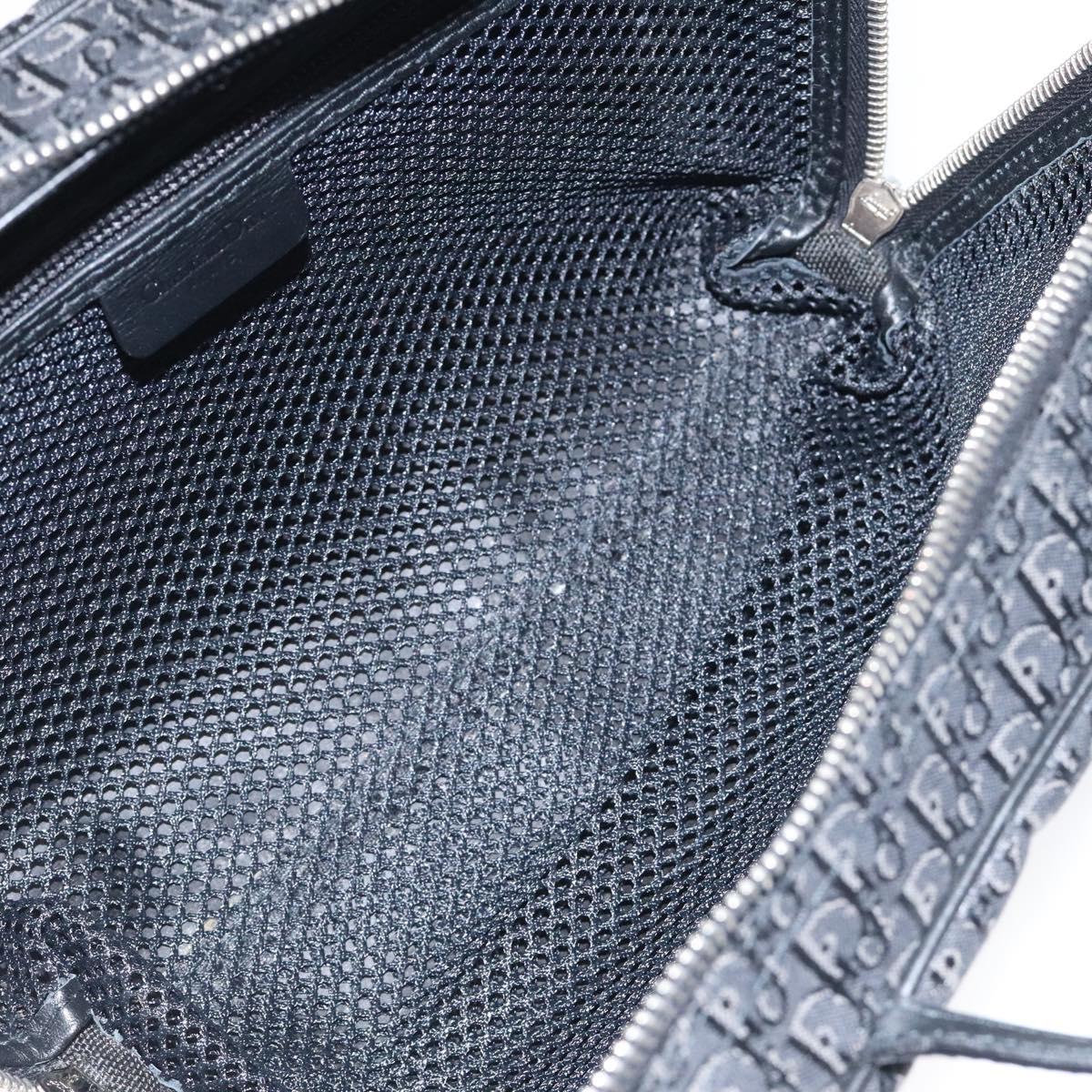 Christian Dior Trotter Canvas Hand Bag Black Silver Auth 117320M