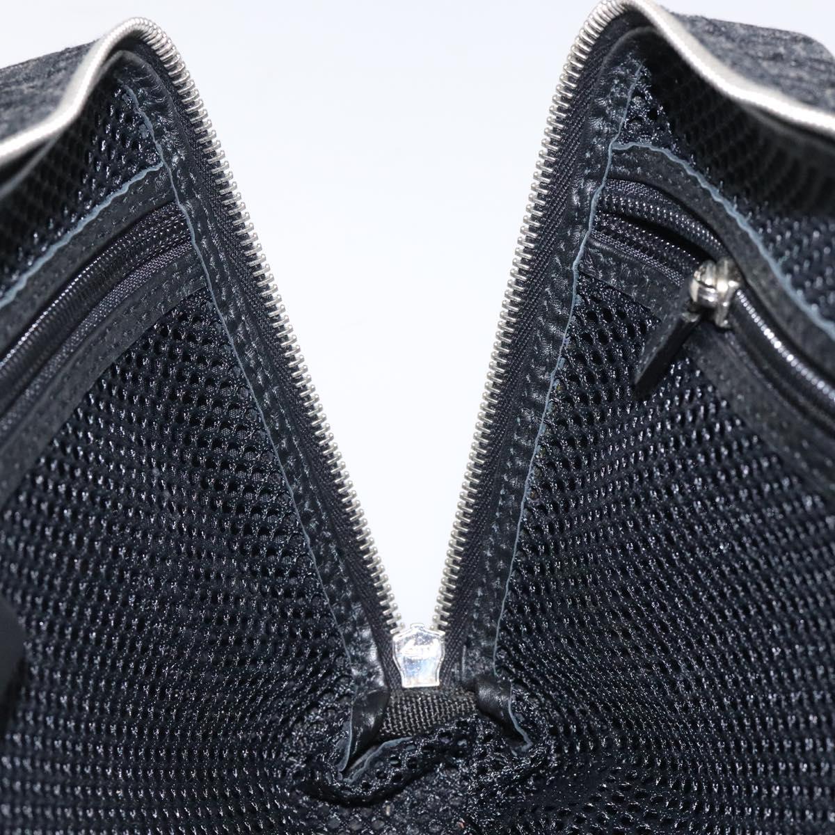 Christian Dior Trotter Canvas Hand Bag Black Silver Auth 117320M