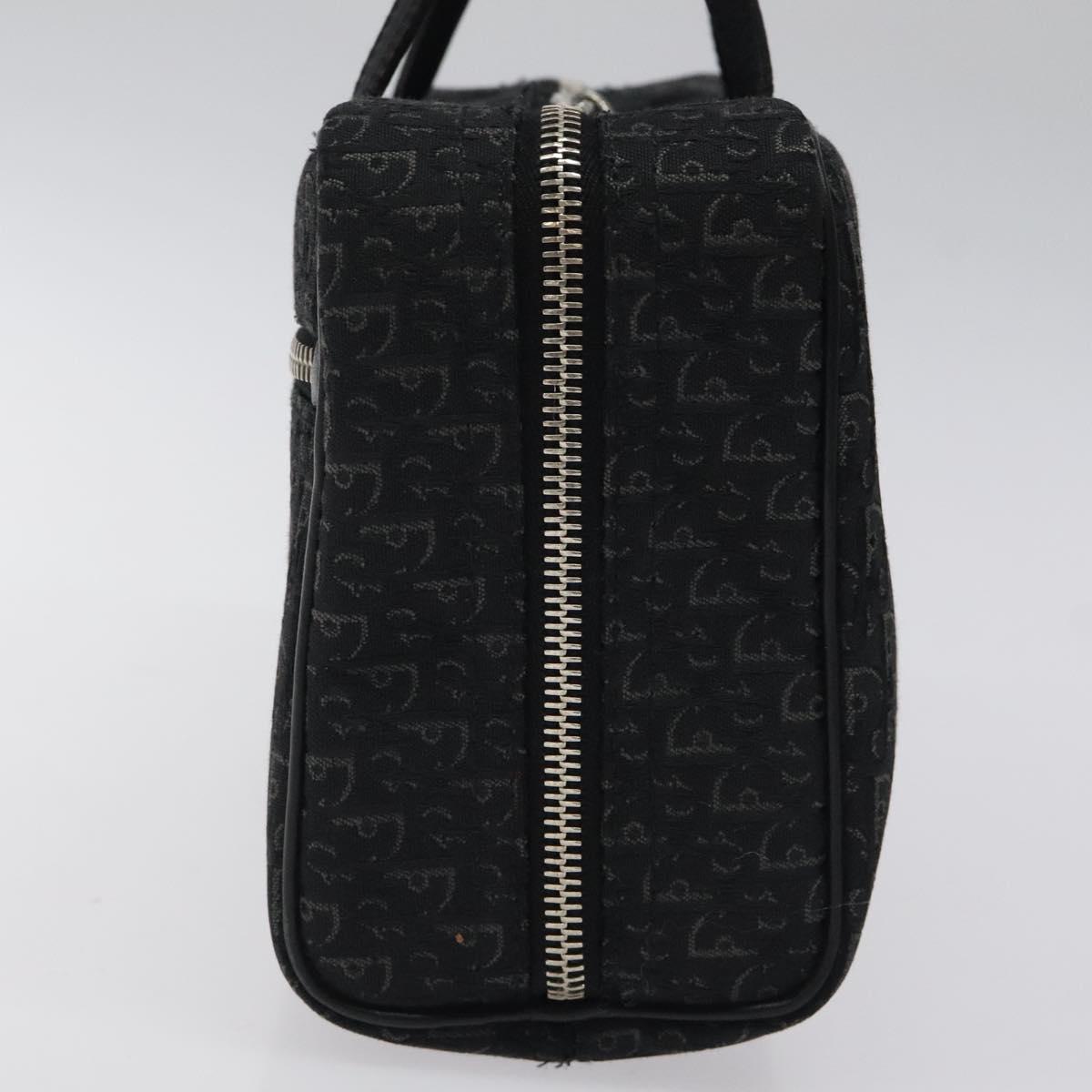 Christian Dior Trotter Canvas Hand Bag Black Silver Auth 117320M