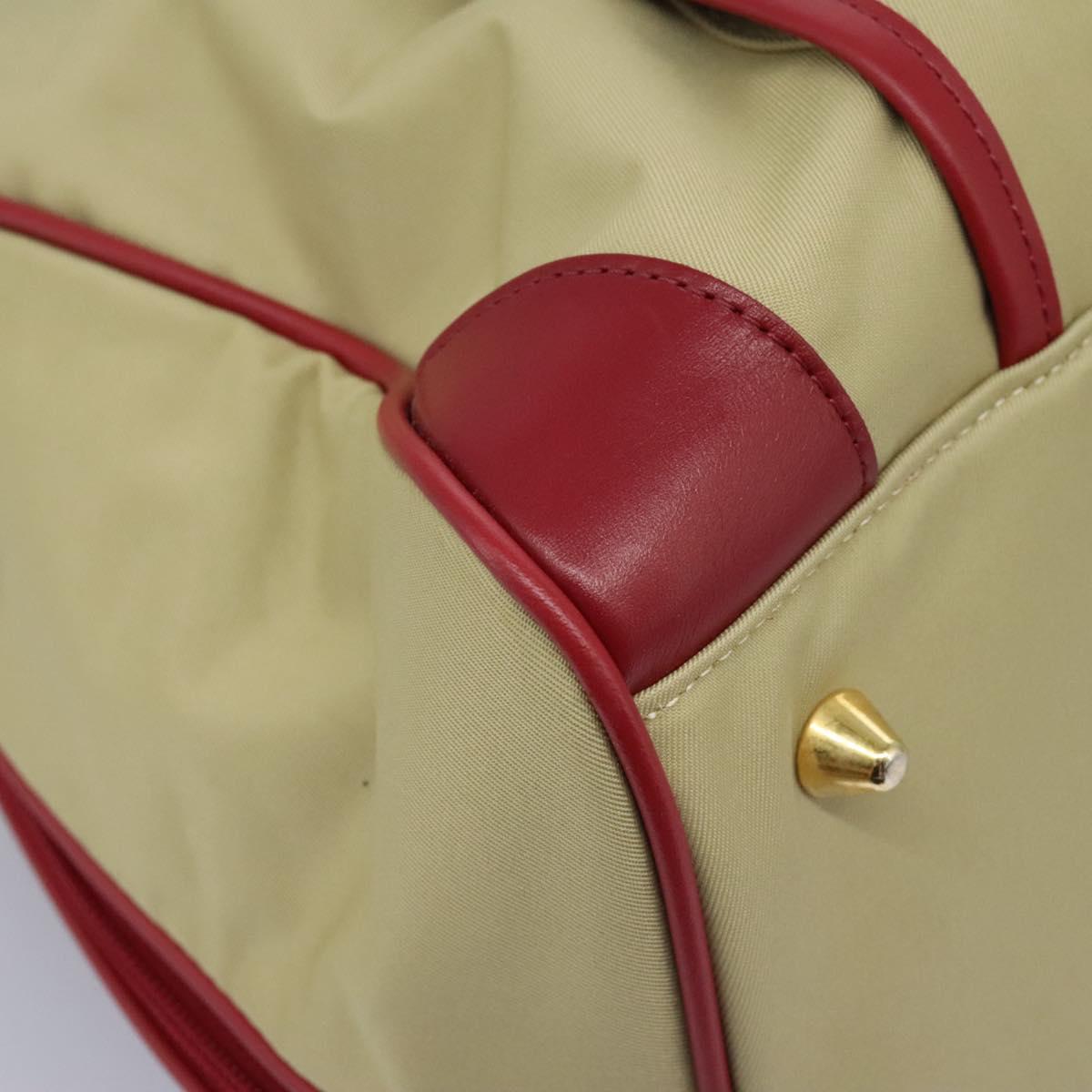 BURBERRY Boston Bag Nylon 2way Beige Gold Auth 117324