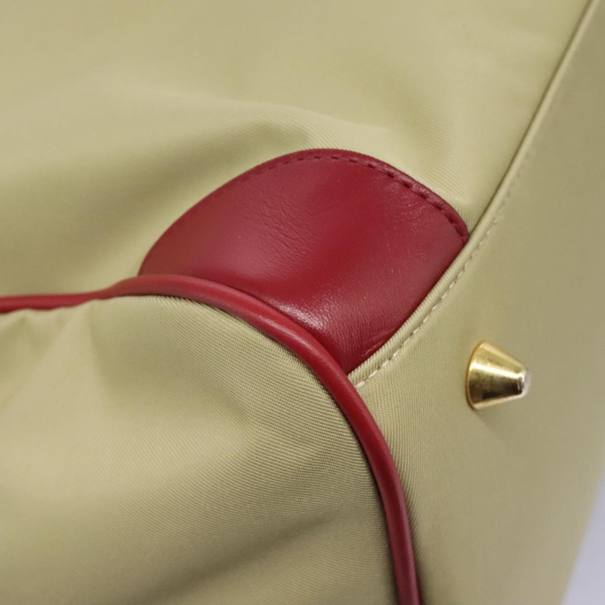 BURBERRY Boston Bag Nylon 2way Beige Gold Auth 117324