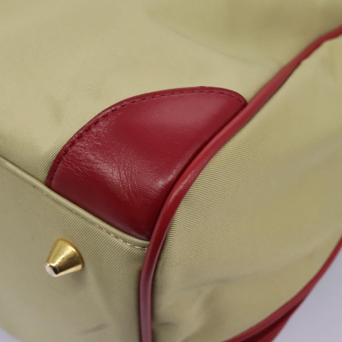 BURBERRY Boston Bag Nylon 2way Beige Gold Auth 117324