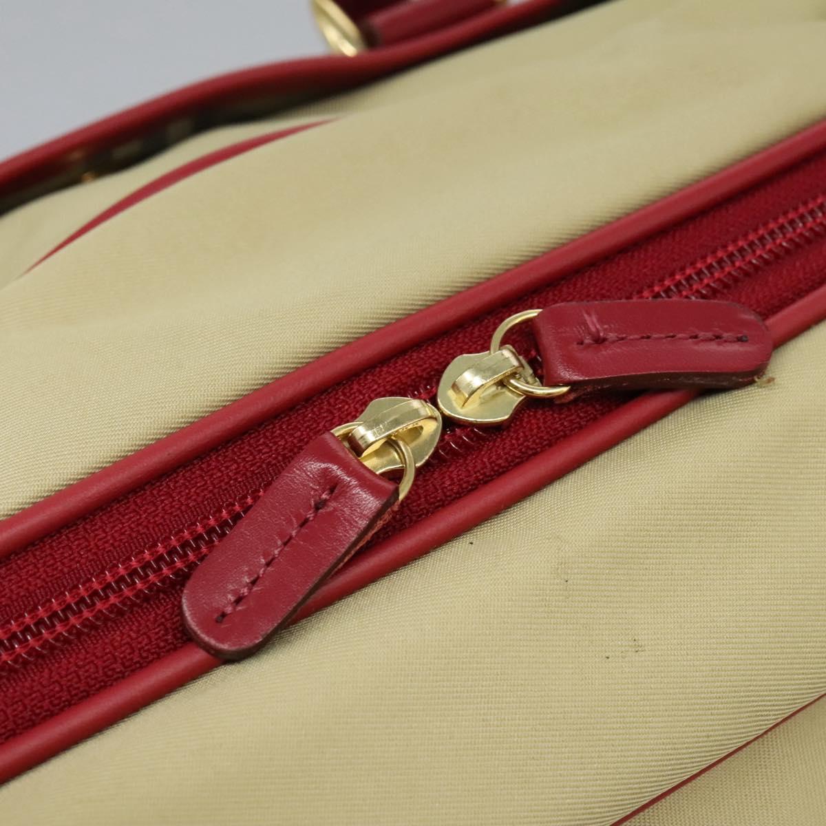 BURBERRY Boston Bag Nylon 2way Beige Gold Auth 117324