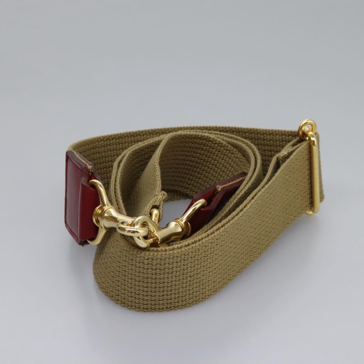 BURBERRY Boston Bag Nylon 2way Beige Gold Auth 117324
