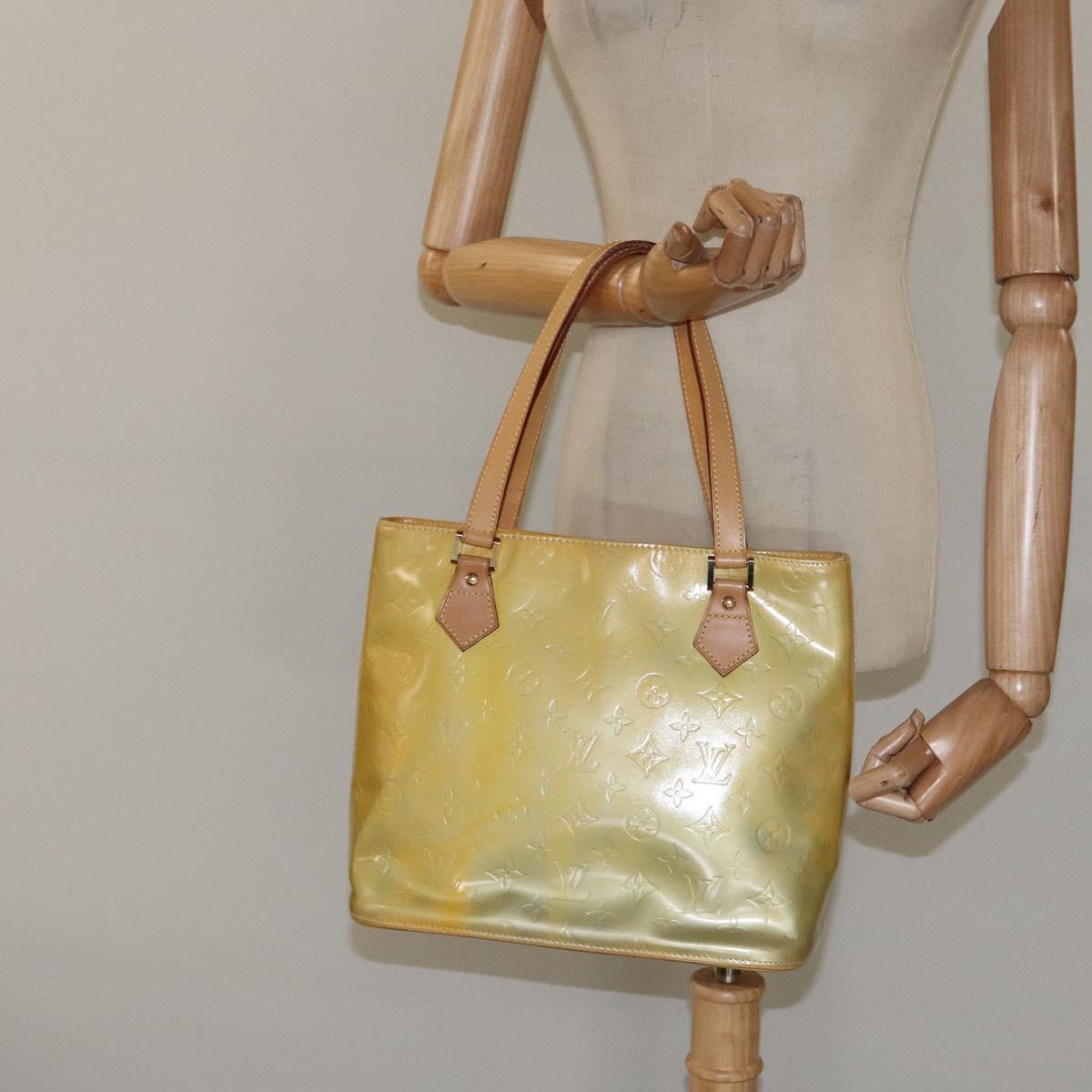LOUIS VUITTON Monogram Vernis Houston Hand Bag Gris M91053 LV Auth 117329