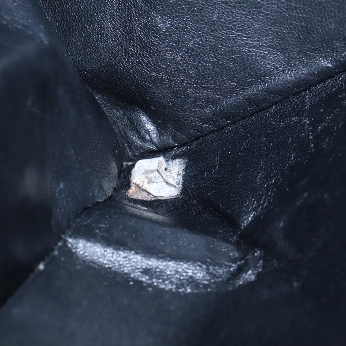 CHANEL COCO Mark Chain Tote Bag Caviar Skin Black CC Auth 117332