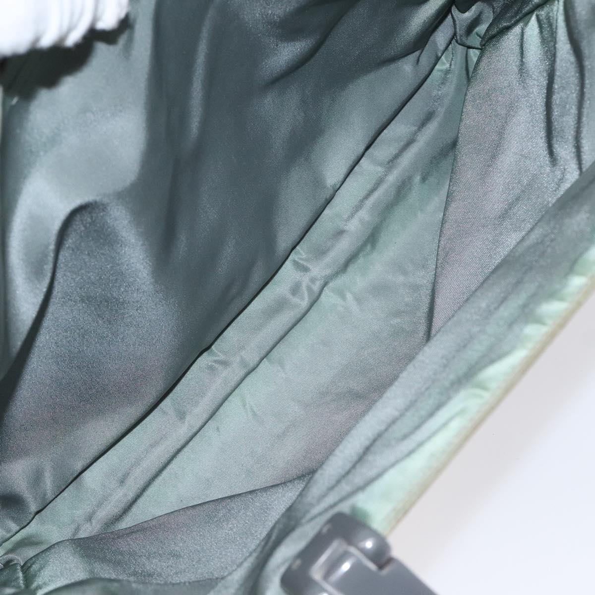 PRADA Hand Bag Nylon Khaki Silver Auth 117333