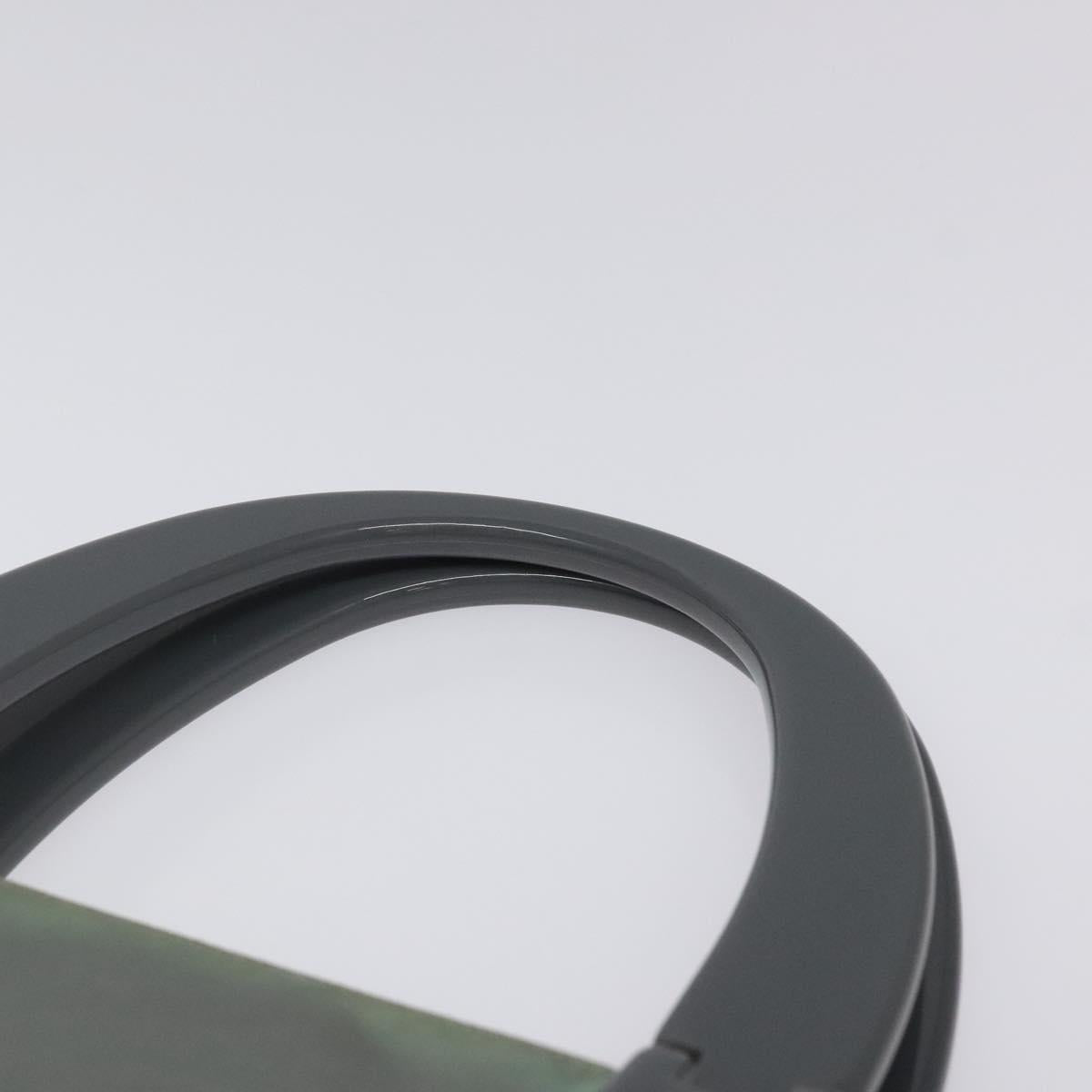 PRADA Hand Bag Nylon Khaki Silver Auth 117333