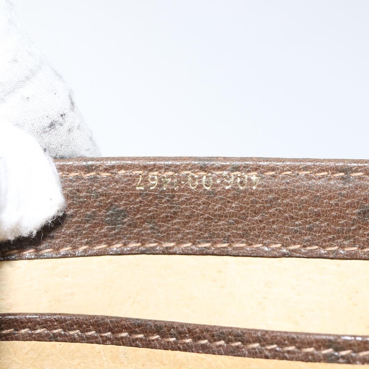 GUCCI Hand Bag Leather Brown Gold Auth 117348
