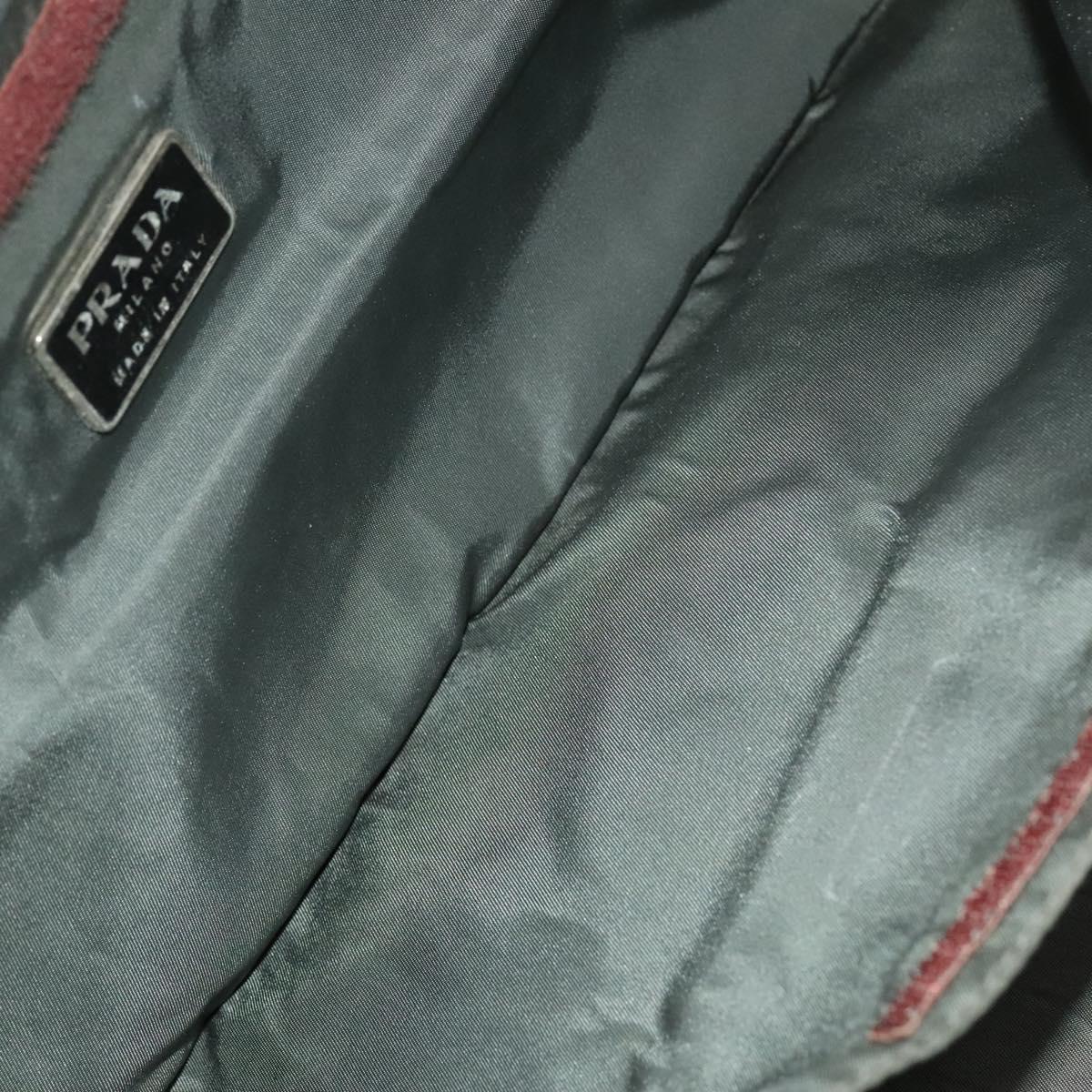 PRADA Sports Boston Bag Nylon Black Silver Auth 117366