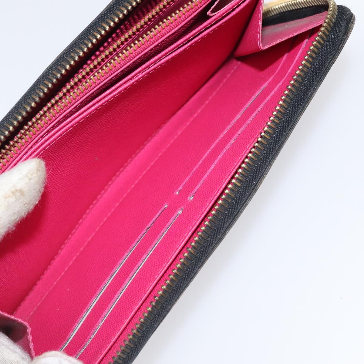 LOUIS VUITTON Monogram Multicolor Zippy Wallet Long Black M60243 LV Auth 117381