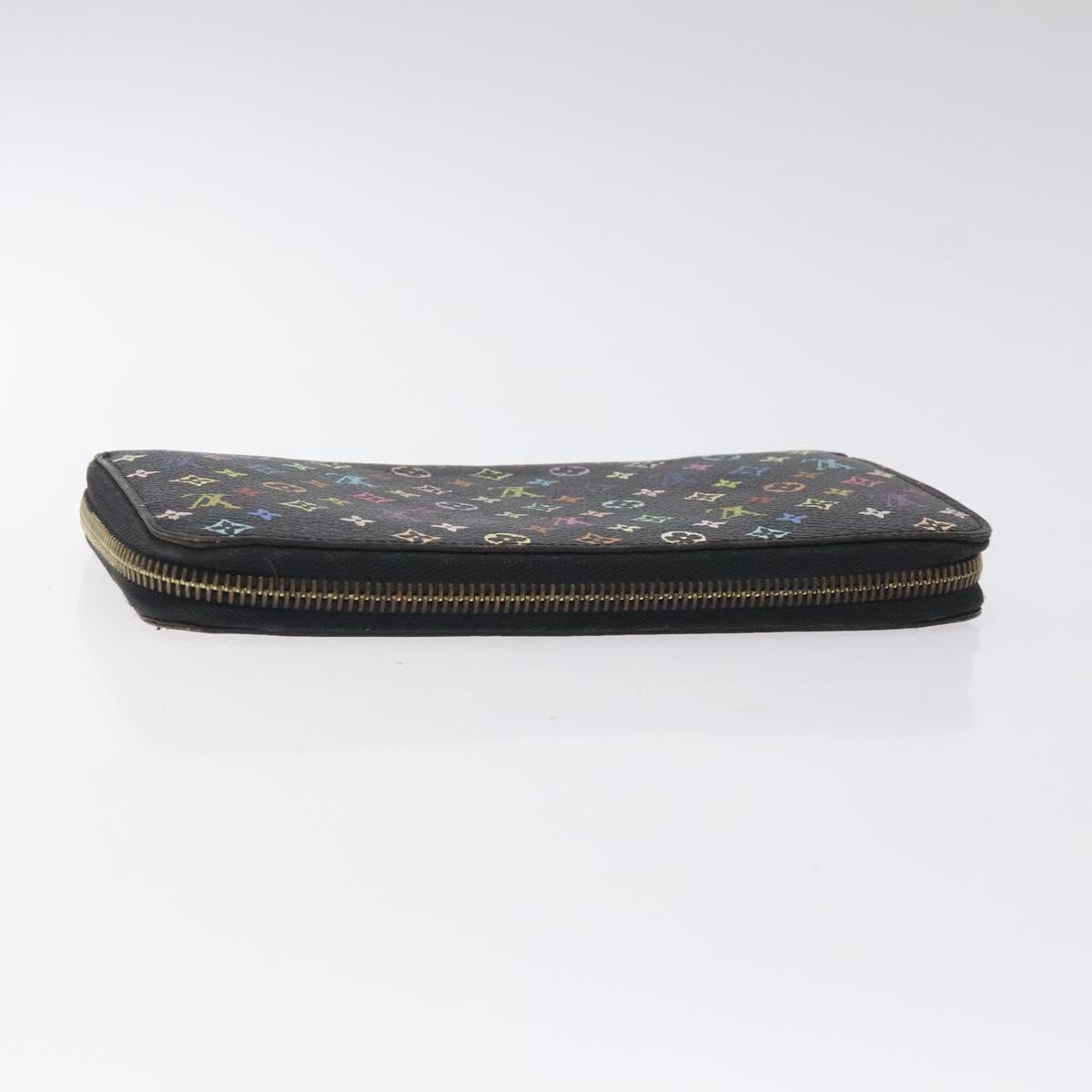 LOUIS VUITTON Monogram Multicolor Zippy Wallet Long Black M60243 LV Auth 117381