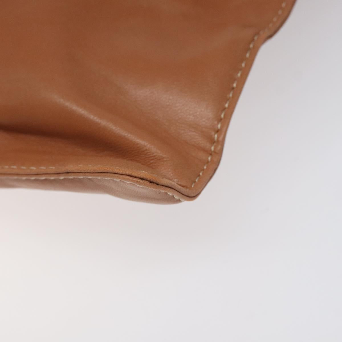 LOEWE Anagram Hand Bag Leather Brown Auth 117386