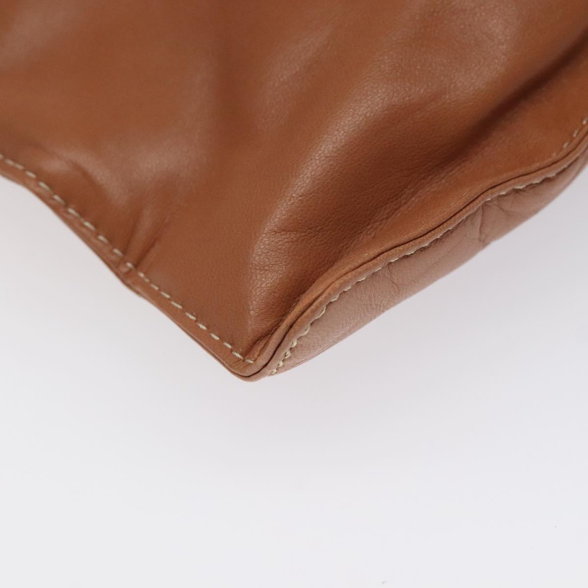 LOEWE Anagram Hand Bag Leather Brown Auth 117386