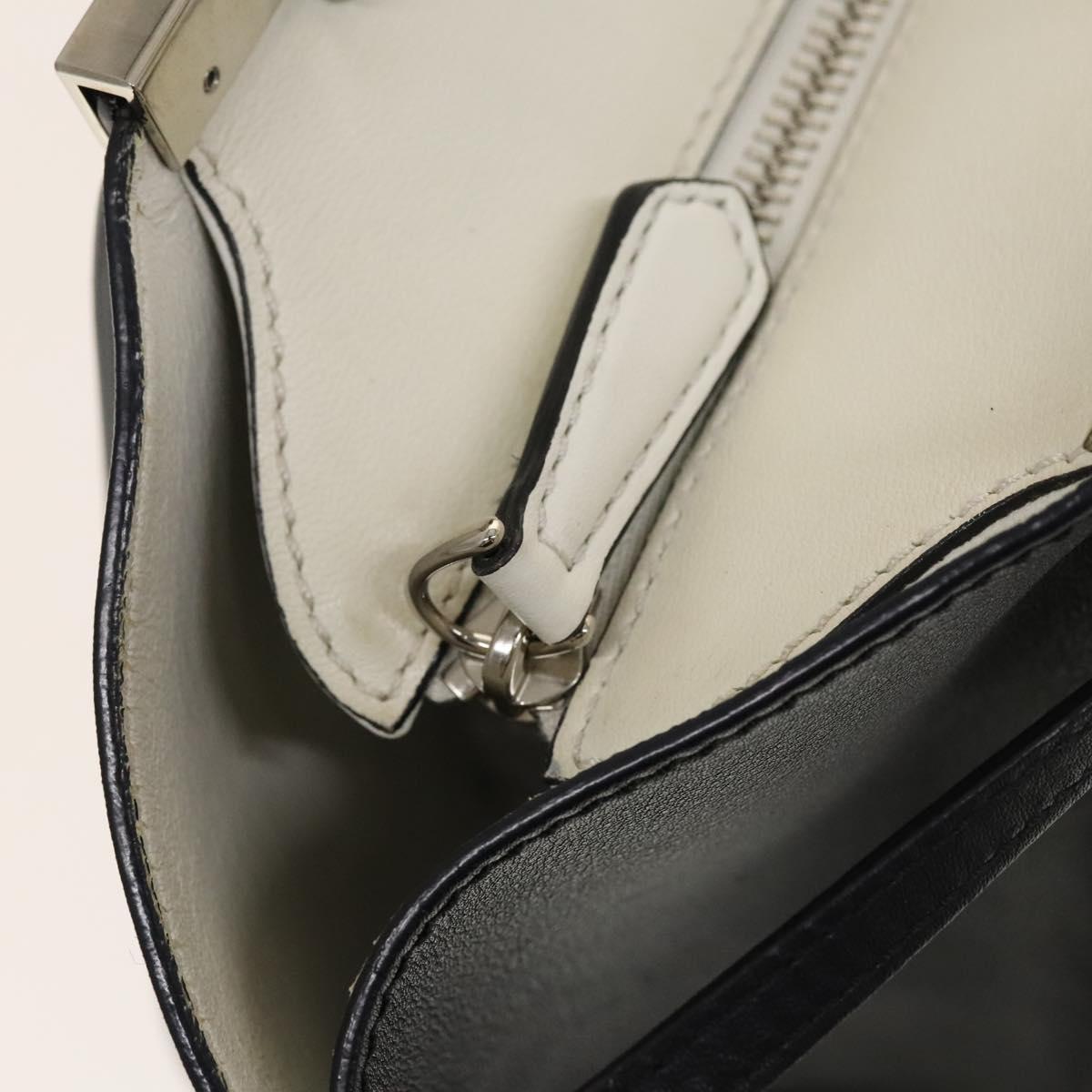 FENDI Trois Jules Tote Bag Leather 2way Black Auth 117388