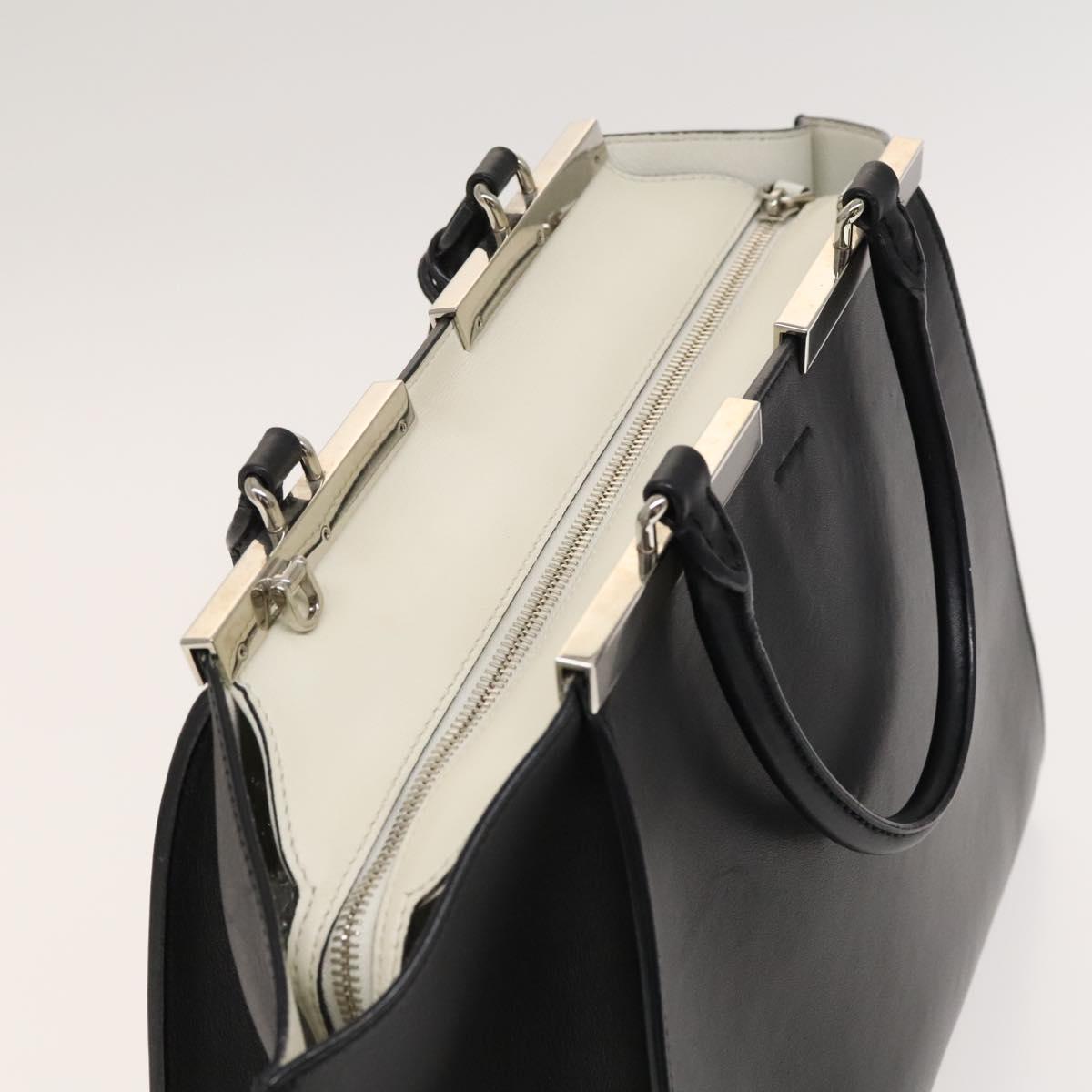 FENDI Trois Jules Tote Bag Leather 2way Black Auth 117388