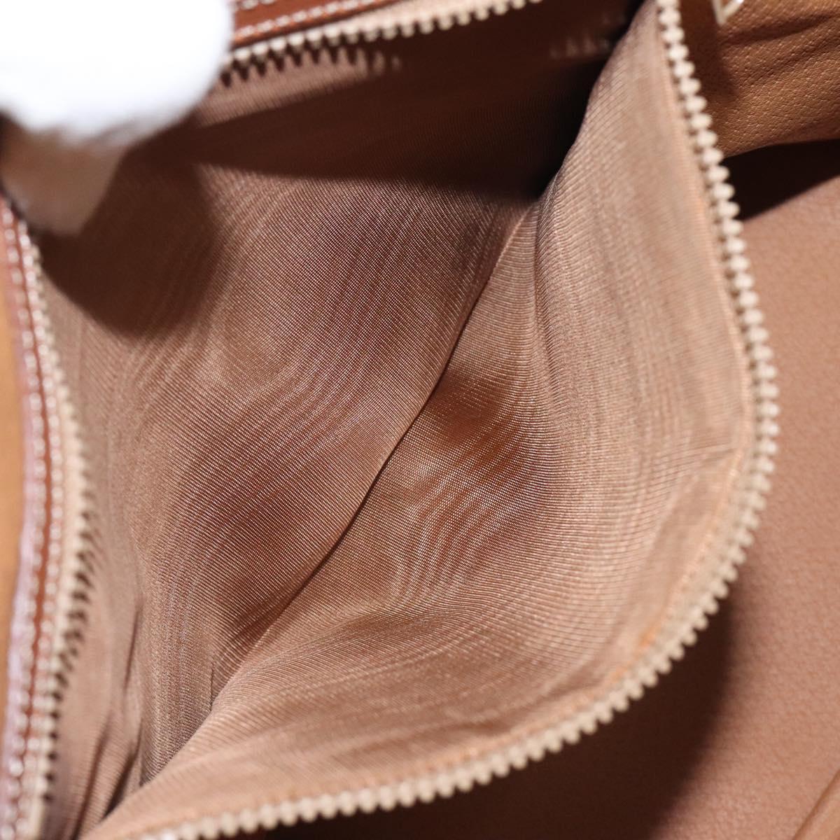 CELINE Macadam Canvas Hand Bag PVC Beige Gold Auth 117394