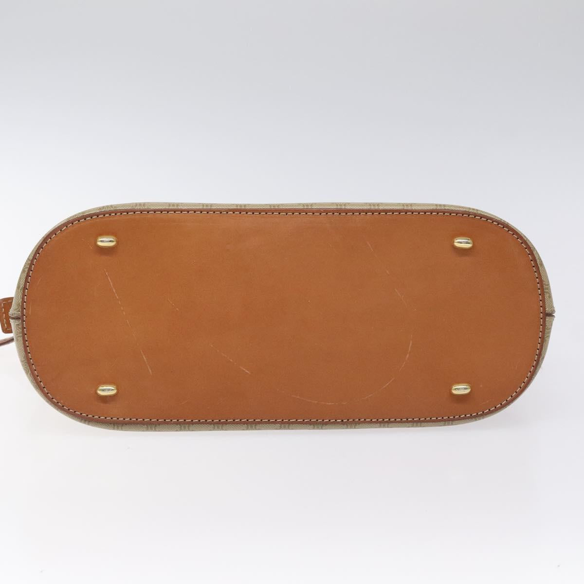 CELINE Macadam Canvas Hand Bag PVC Beige Gold Auth 117394