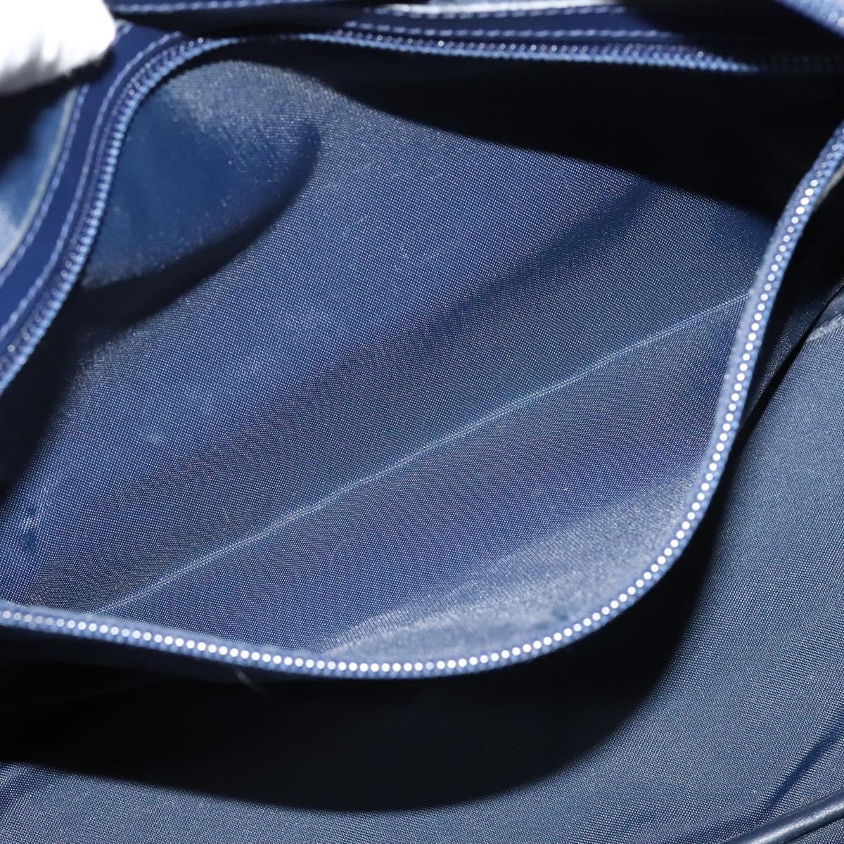 MCM Logogram Vicetos Shoulder Bag Nylon Navy Gold Auth 117398