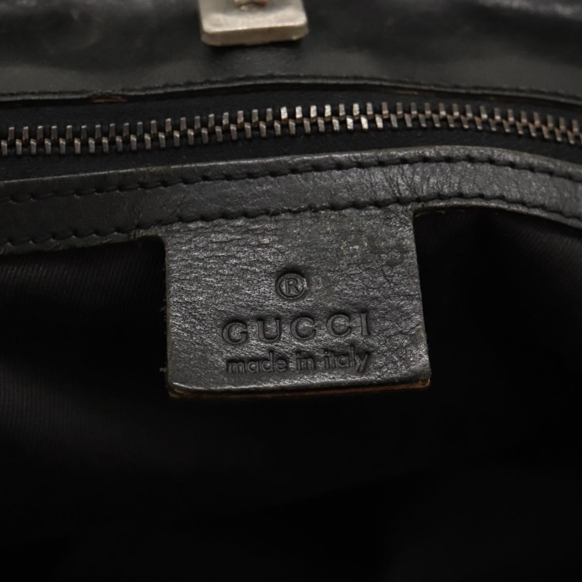 GUCCI GG Canvas Shoulder Bag Black Silver 106240 Auth 117411