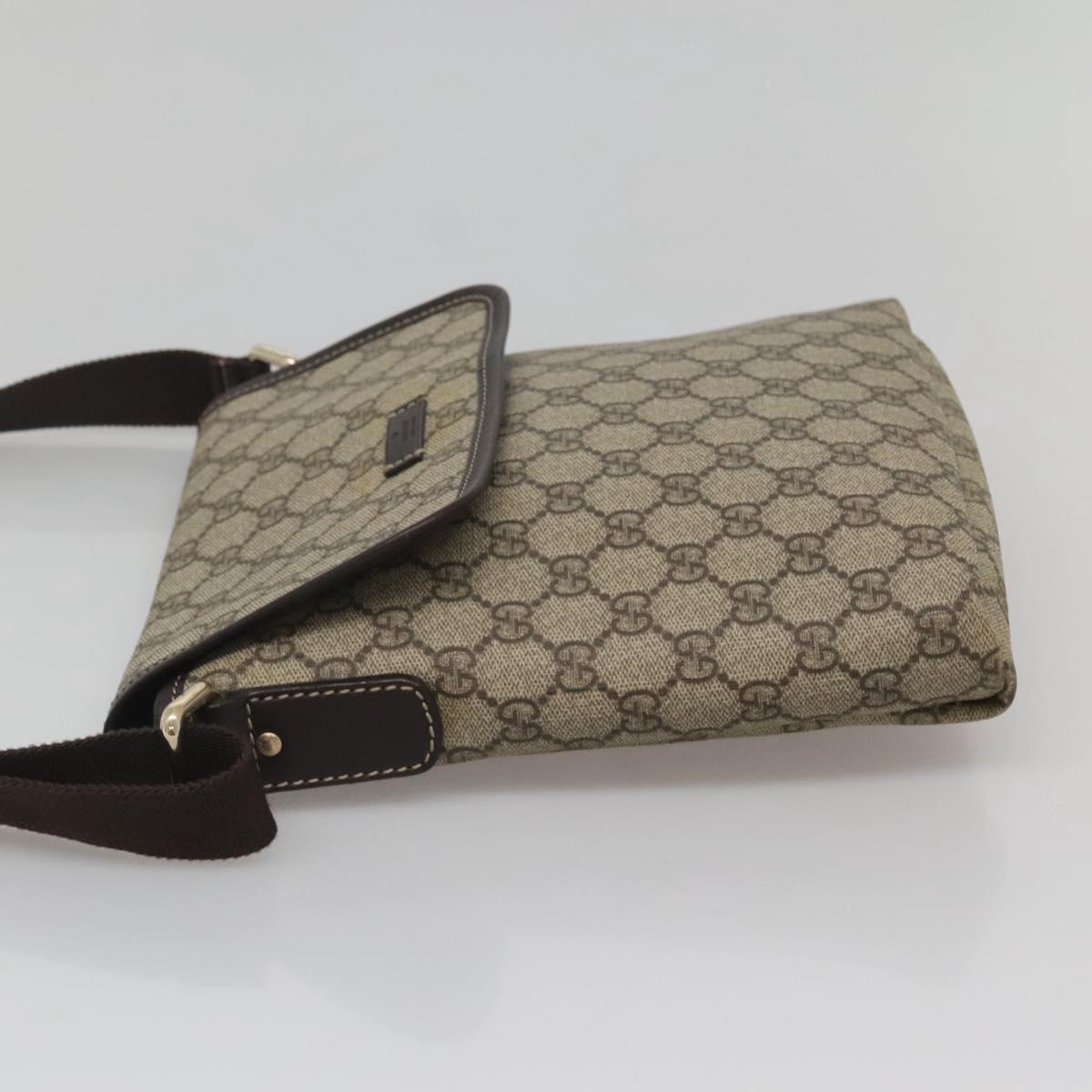 GUCCI GG Supreme Shoulder Bag PVC Leather Beige 223666 Auth 117420