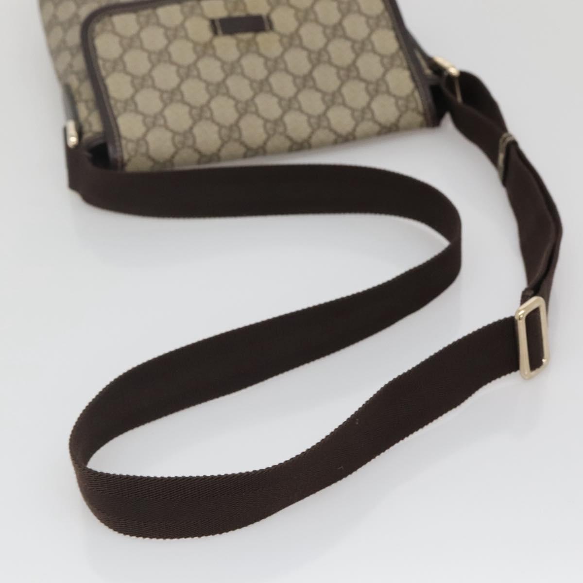 GUCCI GG Supreme Shoulder Bag PVC Leather Beige 223666 Auth 117420