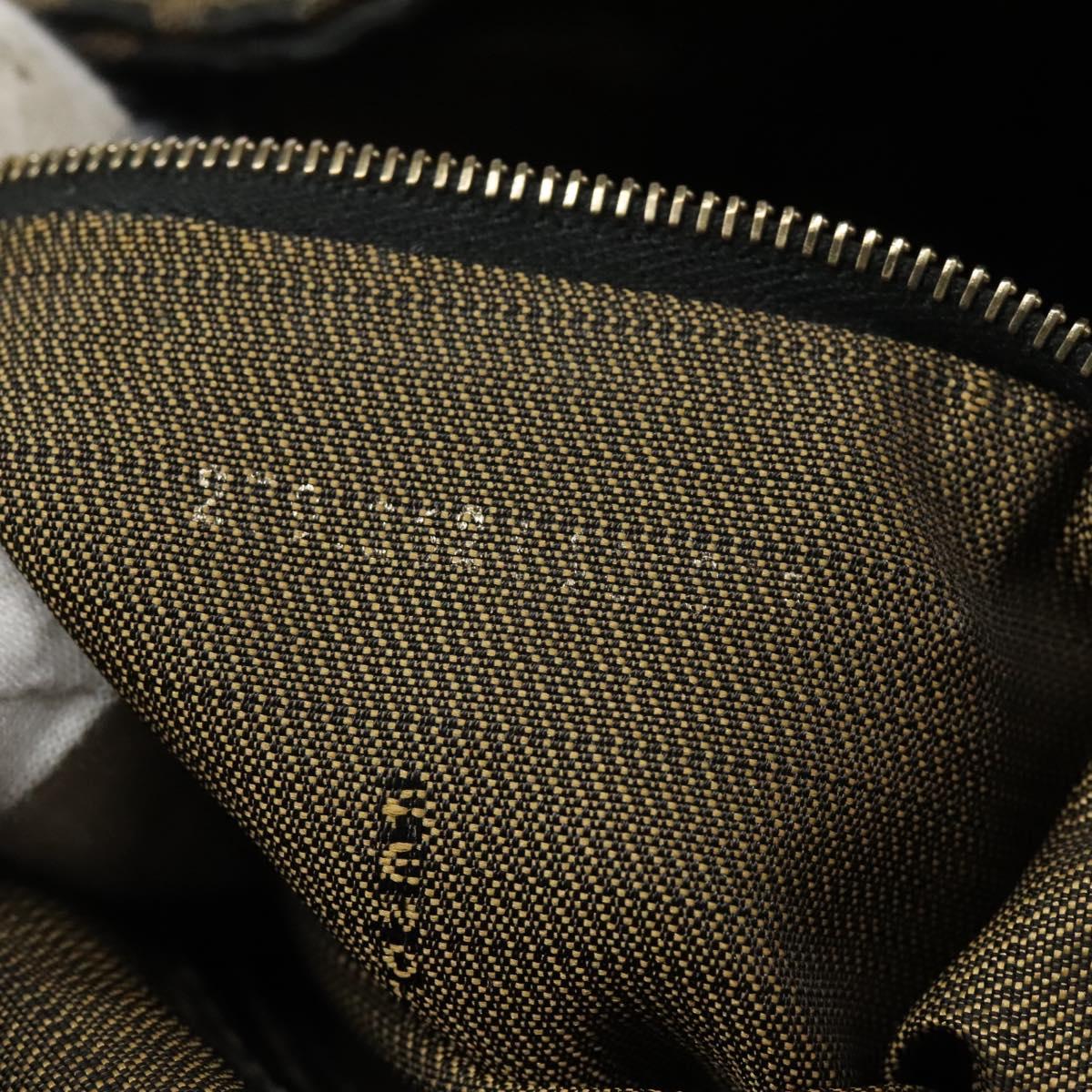 FENDI Zucca Canvas Backpack Brown Black gold Auth 117434