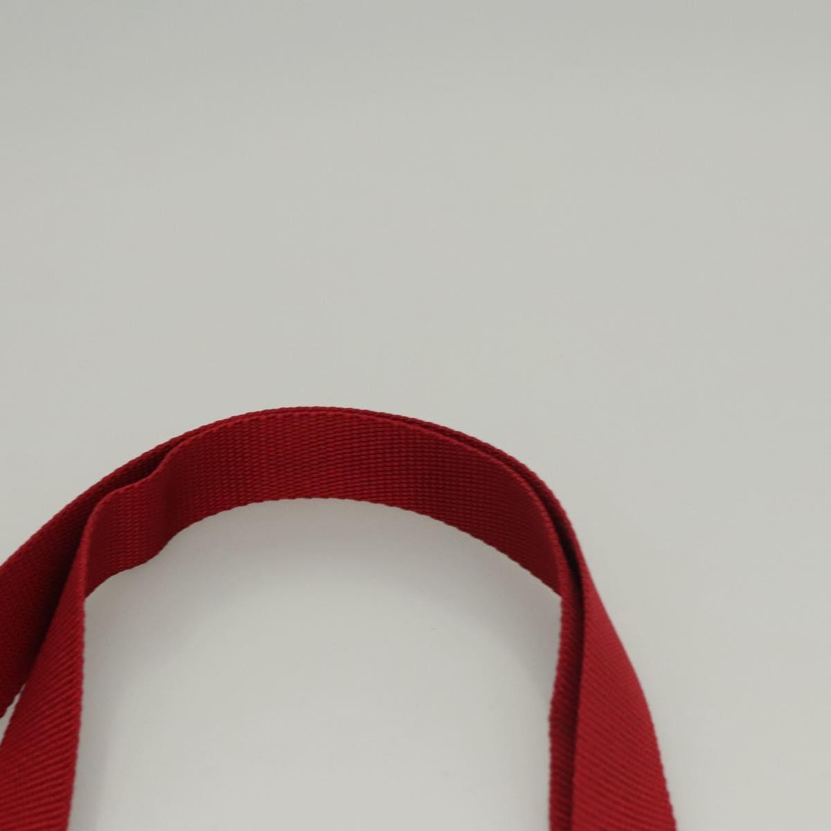 PRADA Shoulder Bag Nylon Red Silver Auth 117471