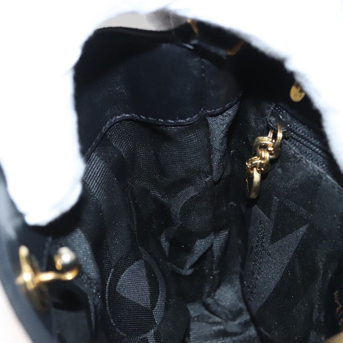 Salvatore Ferragamo Vala Hand Bag Canvas Black Auth 117491