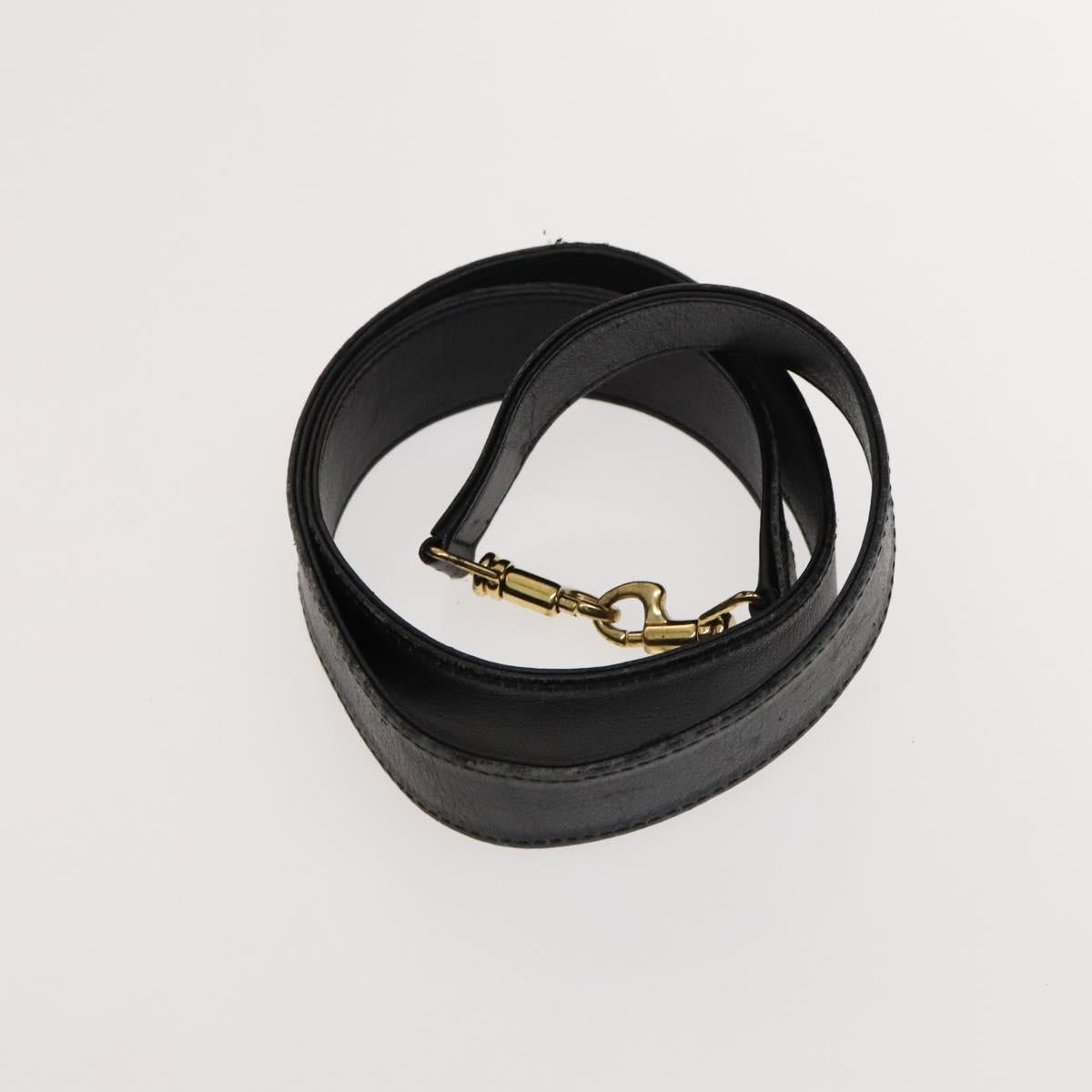 GUCCI Bamboo Hand Bag Leather 2way Black Gold 001 2113 1638 Auth 117509