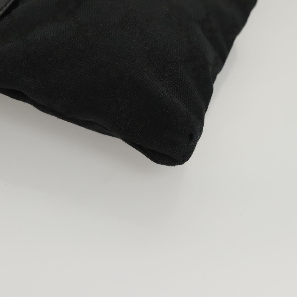 GUCCI GG Canvas Waist bag Black Silver 28566 Auth 117524