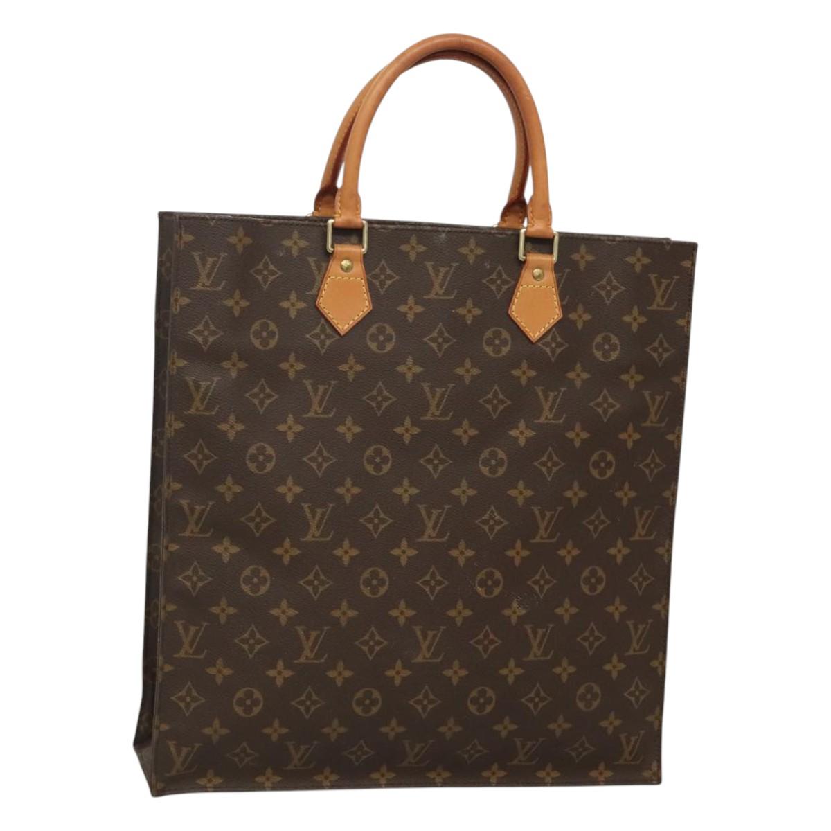 LOUIS VUITTON Monogram Sac Plat Hand Bag M51140 LV Auth 117530