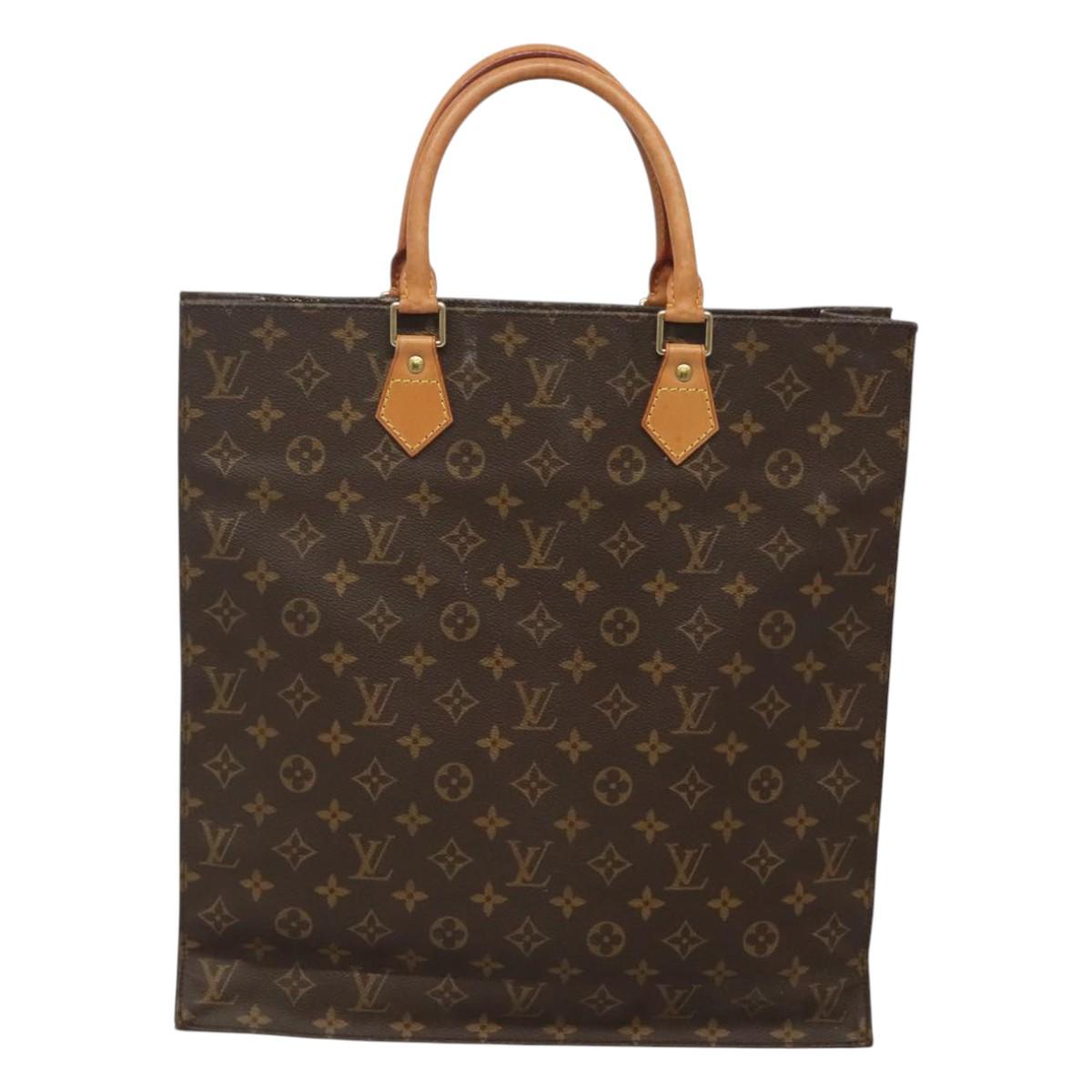 LOUIS VUITTON Monogram Sac Plat Hand Bag M51140 LV Auth 117530