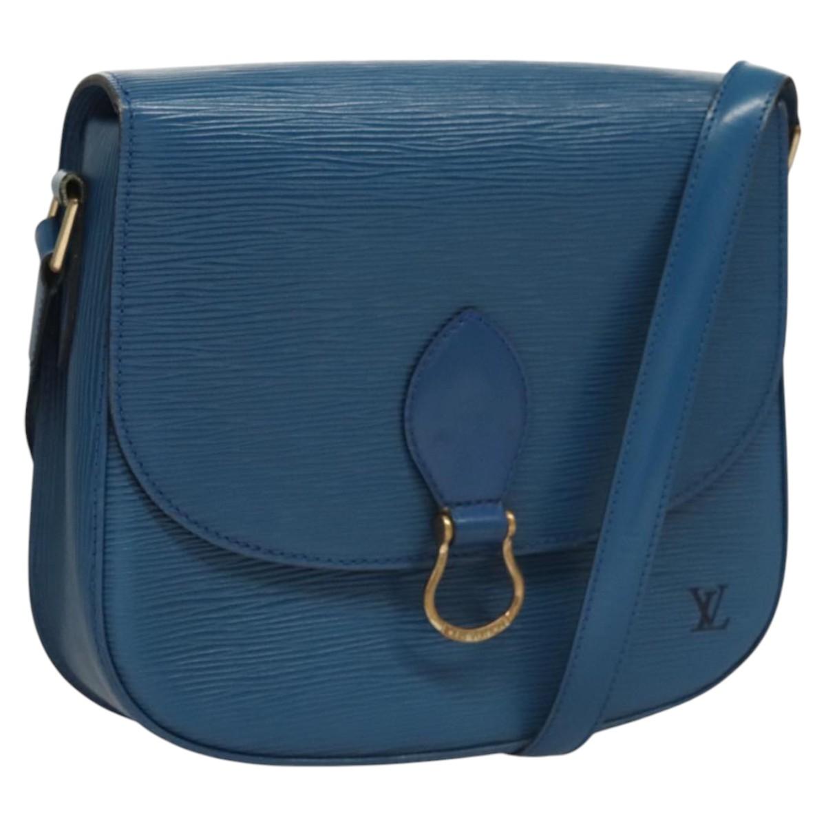 LOUIS VUITTON Epi Saint Cloud GM Shoulder Bag Toledo Blue M52195 LV Auth 117532