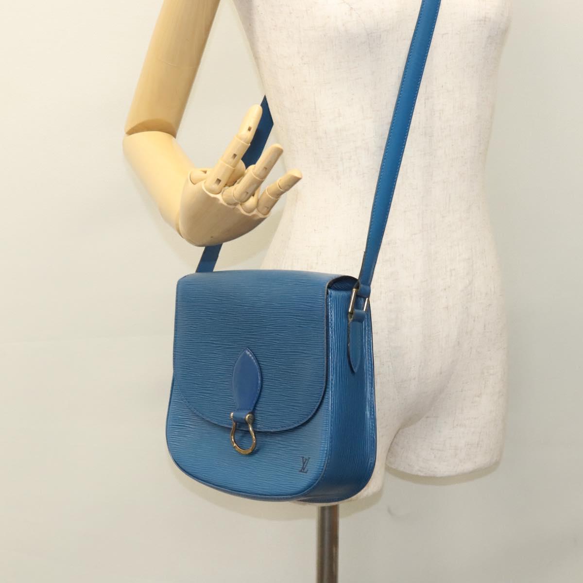 LOUIS VUITTON Epi Saint Cloud GM Shoulder Bag Toledo Blue M52195 LV Auth 117532