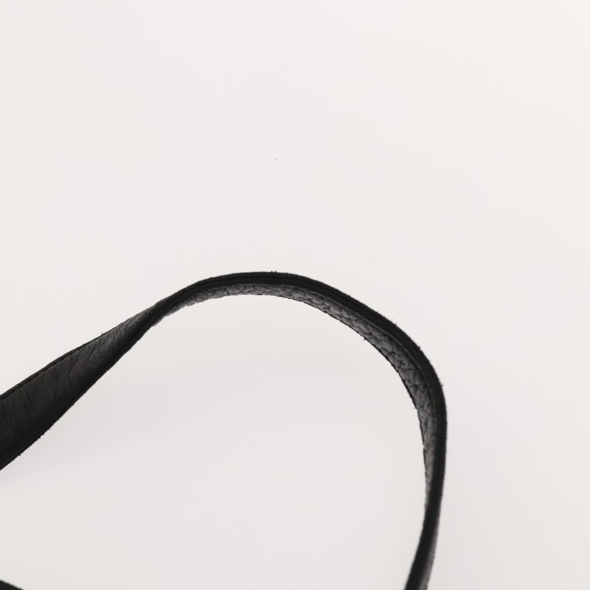 LOEWE Anagram Shoulder Bag Leather Black Gold Auth 117544