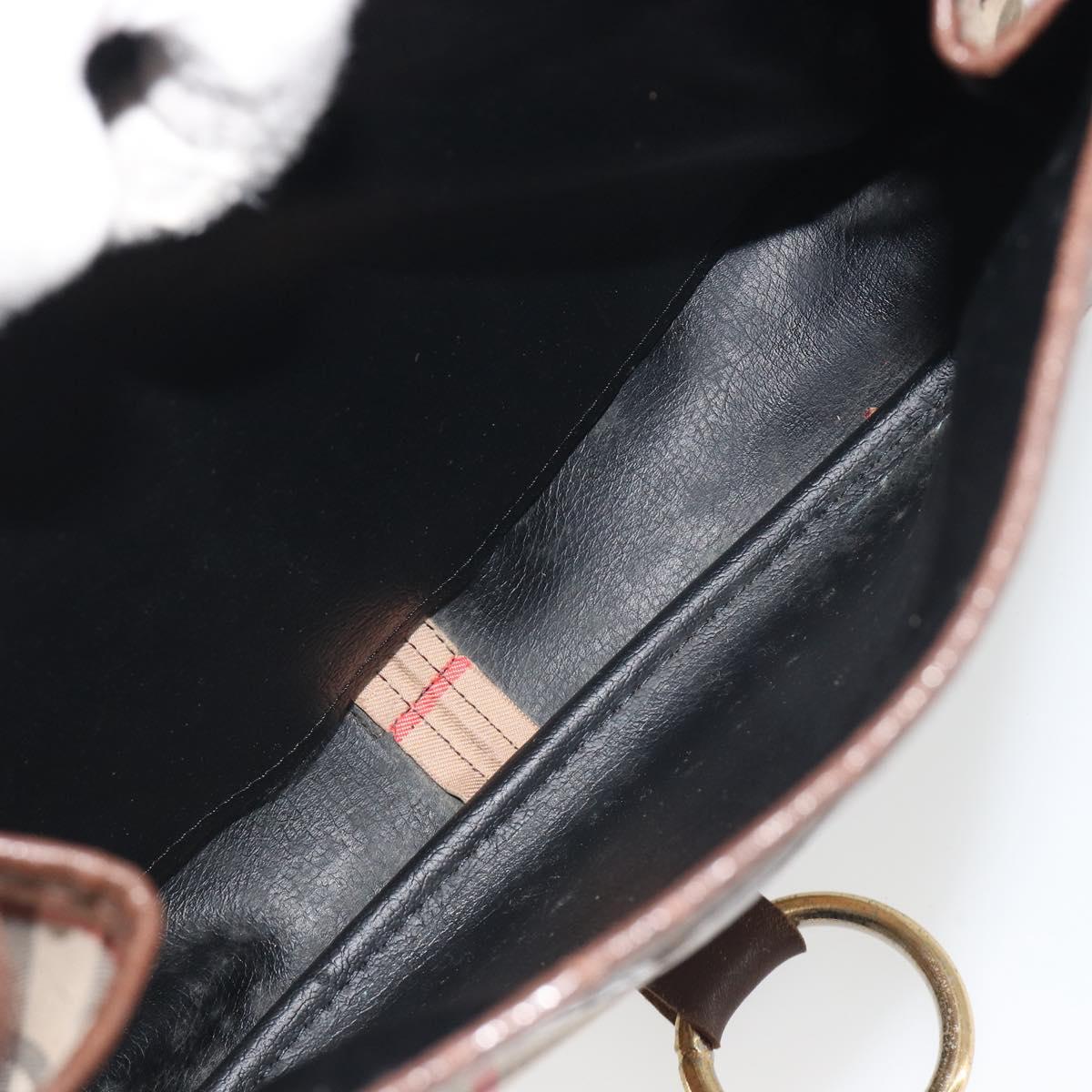 Burberrys Nova Check Shoulder Bag Canvas Beige Gold Auth 117545