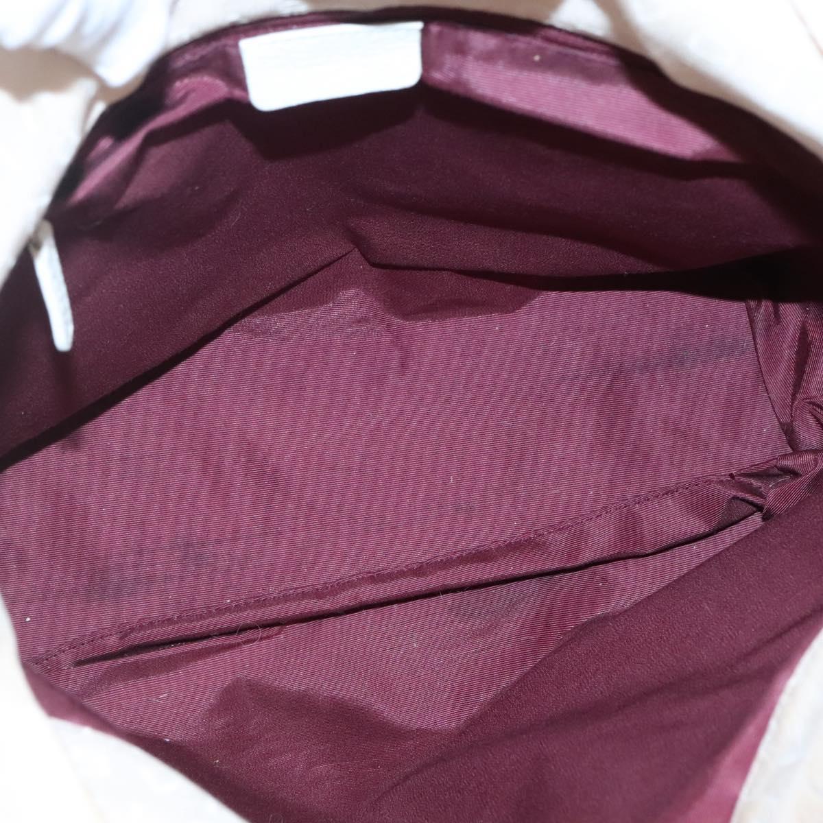 BVLGARI Logo Mania Tote Bag Canvas Pink White Silver Auth 117578