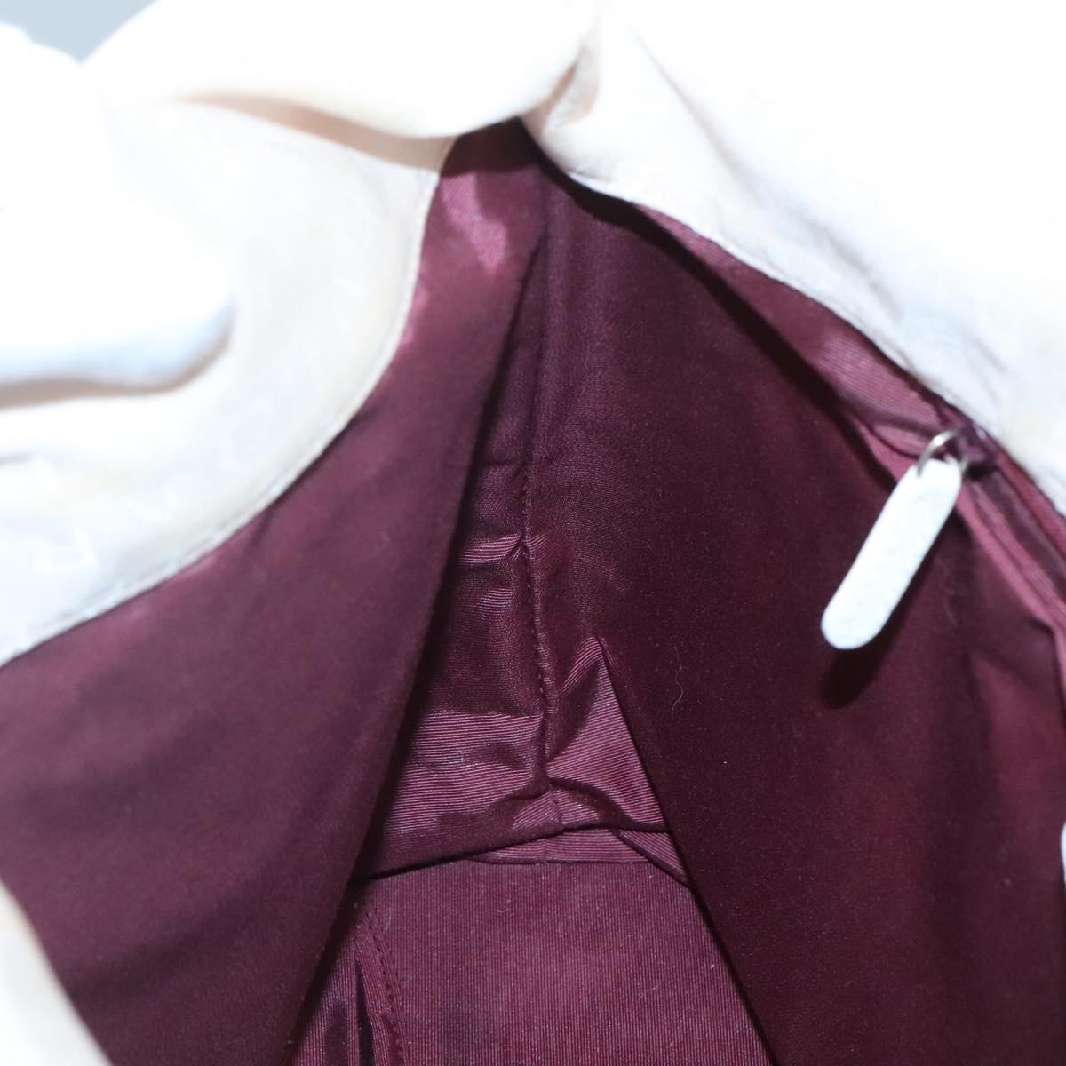 BVLGARI Logo Mania Tote Bag Canvas Pink White Silver Auth 117578