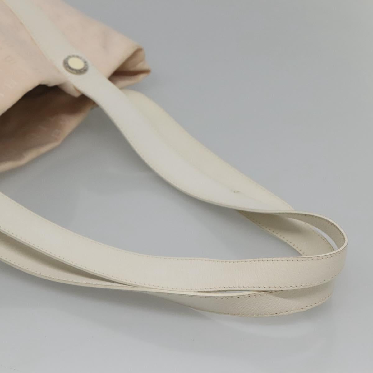 BVLGARI Logo Mania Tote Bag Canvas Pink White Silver Auth 117578