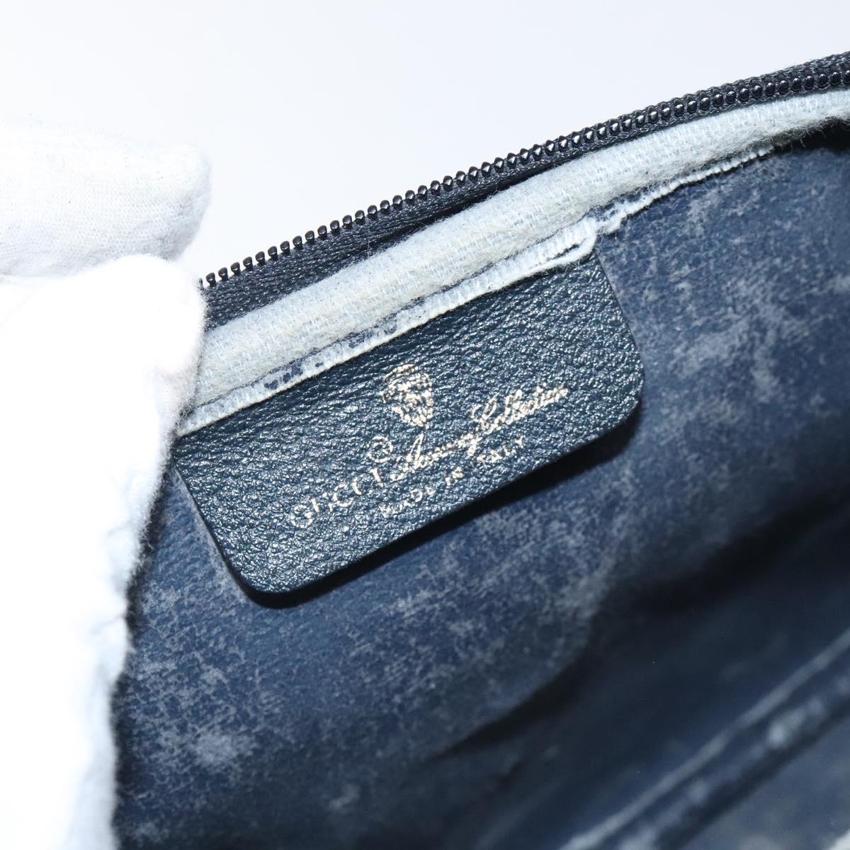 GUCCI GG Supreme Shoulder Bag PVC Navy Gold 97 02 068 Auth 117580