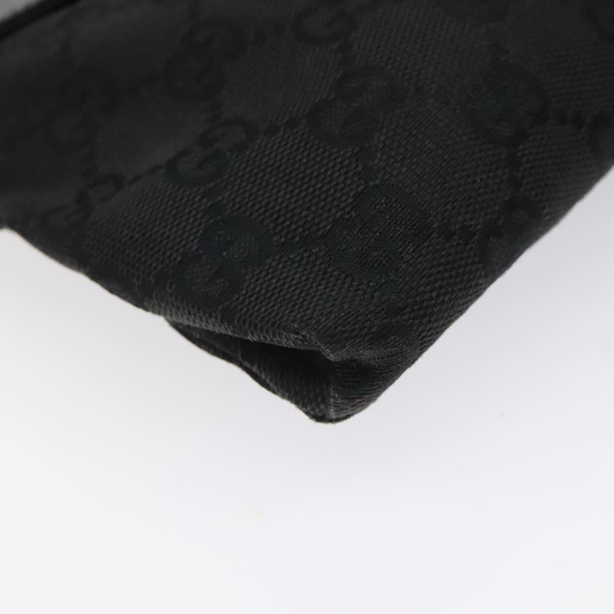 GUCCI GG Canvas Waist bag Black Silver 28566 Auth 117582
