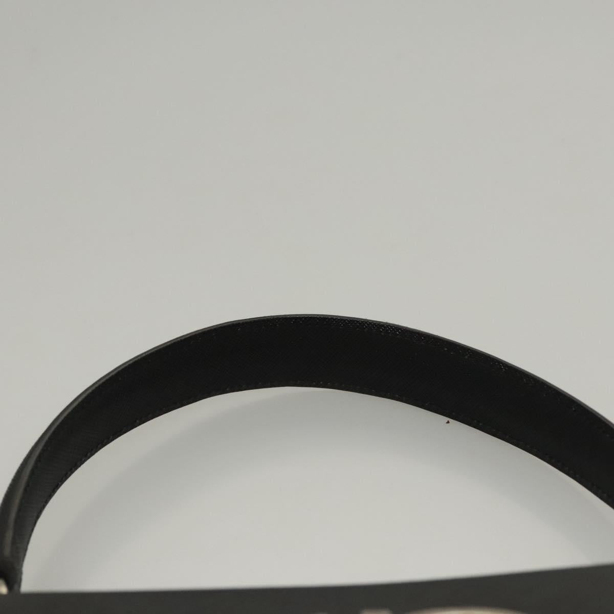 Salvatore Ferragamo Gancini Hand Bag Leather Black Silver Auth 117589