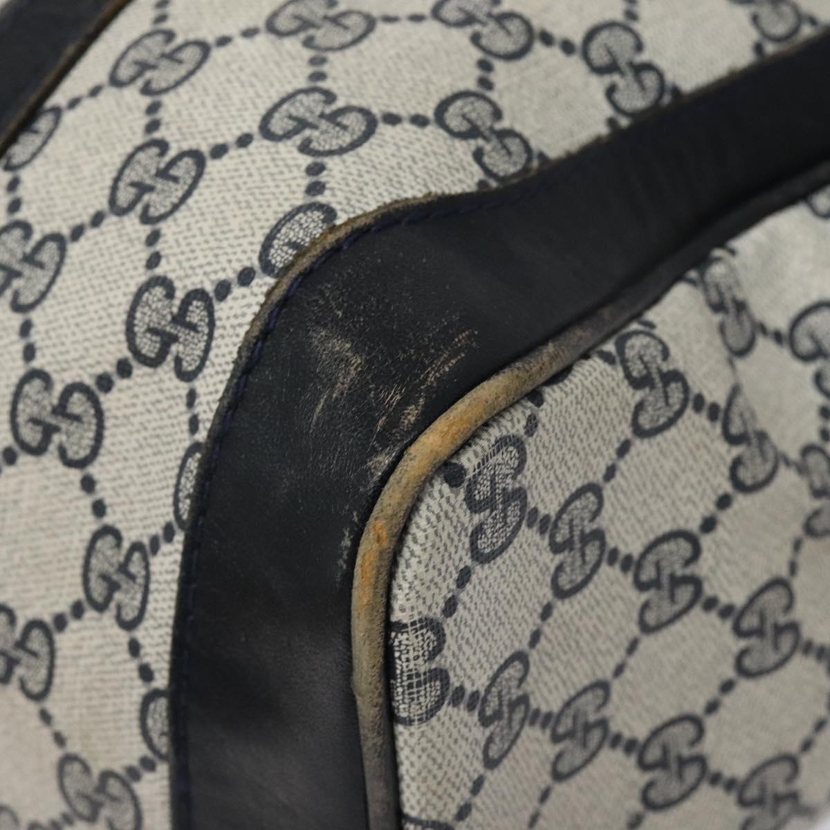 GUCCI GG Supreme Sherry Line Hand Bag PVC Old model Navy Red Auth 117607