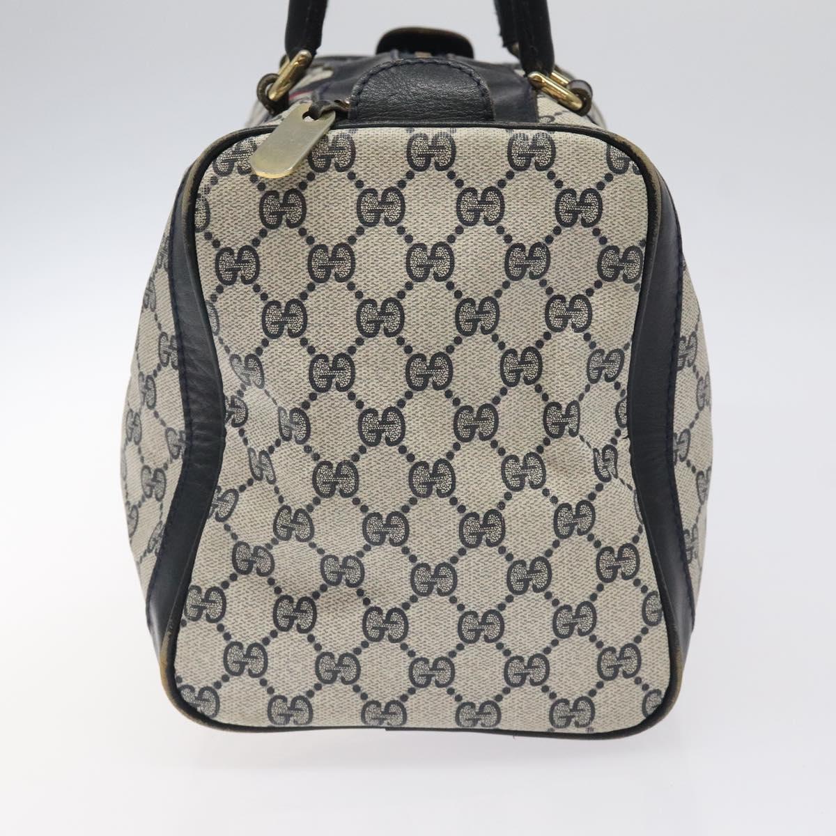 GUCCI GG Supreme Sherry Line Hand Bag PVC Old model Navy Red Auth 117607