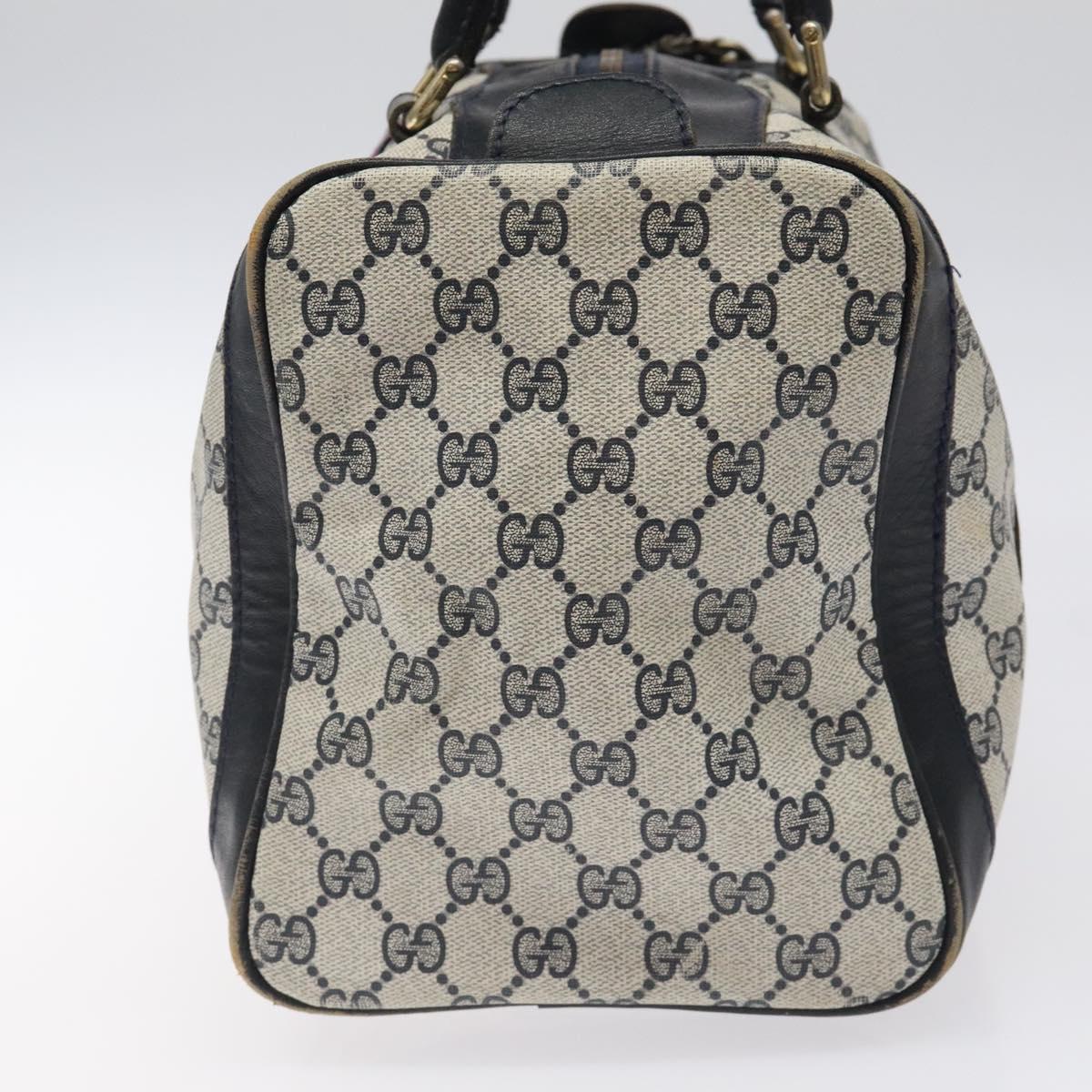 GUCCI GG Supreme Sherry Line Hand Bag PVC Old model Navy Red Auth 117607